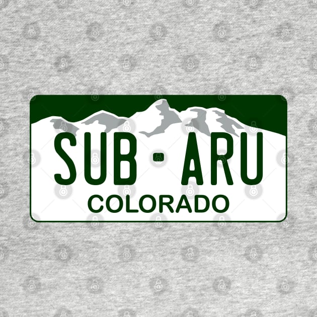 Subaru - Colorado License Plate by Explore The Adventure